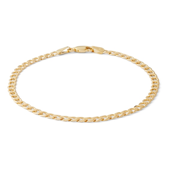 3.9mm Solid Curb Chain Bracelet in 10K Gold - 8"