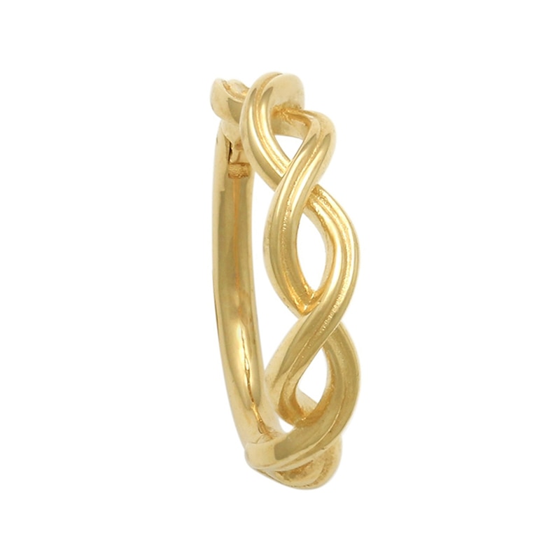 10K Gold Braided Infinity Hoop - 16G 3/8"