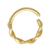 Thumbnail Image 1 of 10K Gold Braided Infinity Hoop - 16G 3/8"