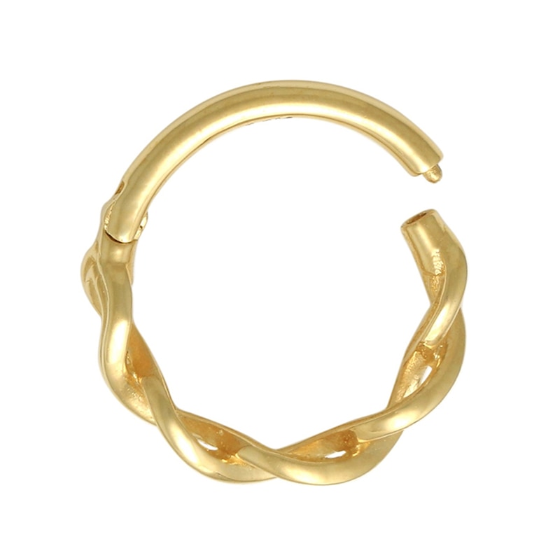 10K Gold Braided Infinity Hoop - 16G 3/8"