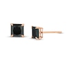 Thumbnail Image 1 of 5mm Princess-Cut Black Cubic Zirconia Solitaire Stud Earrings in 14K Rose Gold