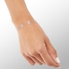 Thumbnail Image 3 of Cubic Zirconia &quot;XO&quot; Double Chain Bracelet in Sterling Silver - 8&quot;