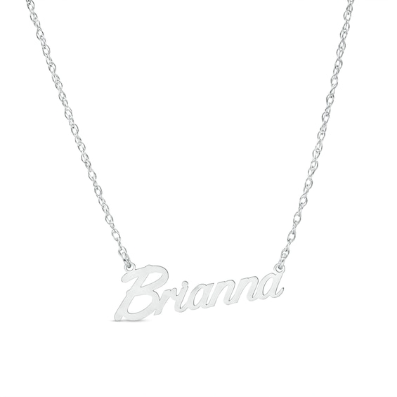 Standard Script Name Necklace in Sterling Silver (1 Line)