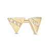 Thumbnail Image 0 of Cubic Zirconia Triangle Stud Earrings in 10K Gold