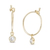 Thumbnail Image 1 of Cubic Zirconia Hoop Earrings in 10K Gold