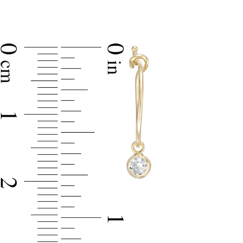 Main Image 2 of Cubic Zirconia Hoop Earrings in 10K Gold