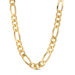 Made in Italy 200 Gauge Figaro Chain Necklace in Solid Sterling Silver with 10K Gold Plate - 26&quot;