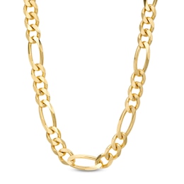 Made in Italy 200 Gauge Figaro Chain Necklace in Solid Sterling Silver with 10K Gold Plate - 22&quot;