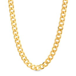 Made in Italy 180 Gauge Curb Chain Necklace in Solid Sterling Silver with 10K Gold Plate - 26&quot;