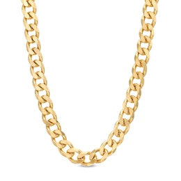 Made in Italy 220 Gauge Curb Chain Necklace in Solid Sterling Silver with 10K Gold Plate - 22&quot;