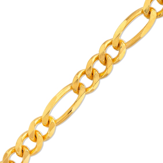 Made in Italy 250 Gauge Figaro Chain Bracelet in Solid Sterling Silver with 10K Gold Plate - 9"