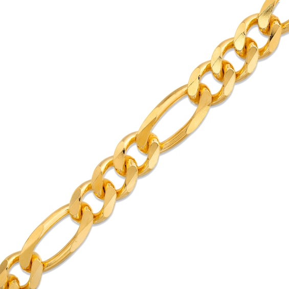 300 Gauge Figaro Chain Bracelet in Solid Sterling Silver with 10K Gold Plate - 9"