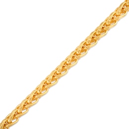 250 Gauge Wheat Chain Bracelet in Solid Sterling Silver with 10K Gold Plate - 9&quot;