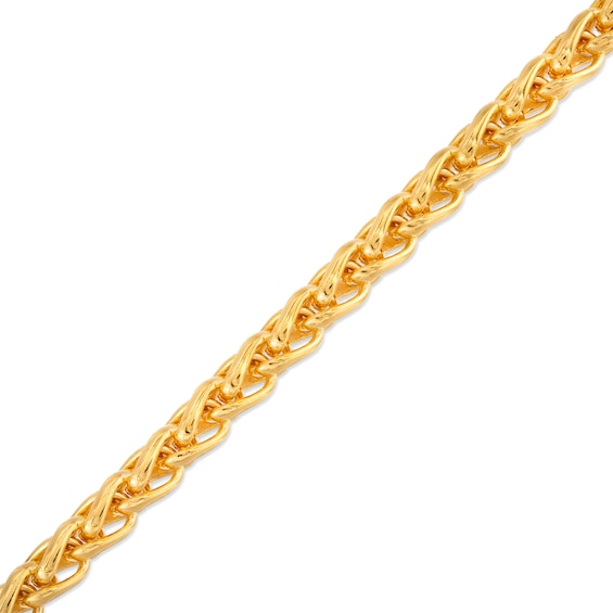 250 Gauge Wheat Chain Bracelet in Solid Sterling Silver with 10K Gold Plate - 9"