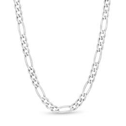 120 Gauge Solid Figaro Chain Necklace in Sterling Silver