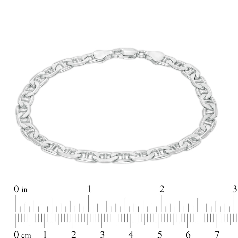 150 Gauge Solid Mariner Chain Bracelet in Sterling Silver - 8.5"