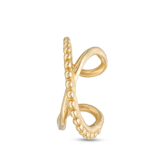 Bead Criss-Cross Ear Cuff in 10K Gold