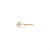 Thumbnail Image 1 of 14K Semi-Solid Gold CZ Bezel L-Shape Nose Ring - 20G 1/4&quot;