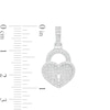 Thumbnail Image 2 of 1/6 CT. T.W. Diamond Heart-Shaped Lock Charm in Sterling Silver