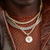 Thumbnail Image 5 of 1 CT. T.W. Diamond Square Curb Link Chain Necklace in Sterling Silver with 14K Gold Plate - 22&quot;