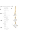 Thumbnail Image 1 of Princess-Cut Cubic Zirconia Three Stone Drop Earrings in 10K Gold