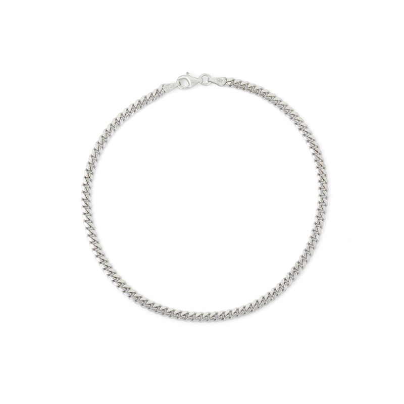 Main Image 2 of Solid Sterling Silver Cuban Curb Chain Anklet