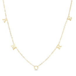 &quot;Amore&quot; Letter Station Necklace in 10K Gold
