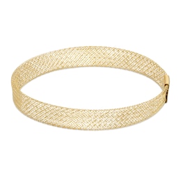 Made in Italy Solid Mesh Chain Stretch Bracelet in 10K Gold - 7&quot;