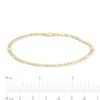 Thumbnail Image 2 of 080 Gauge Diamond-Cut Figaro Chain Bracelet in 10K Hollow Gold - 7.5"