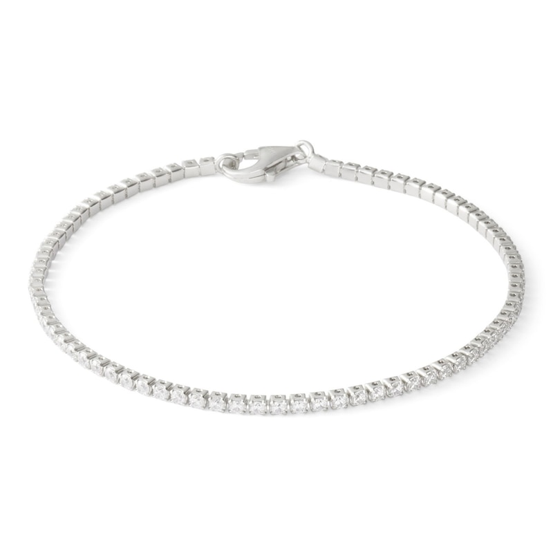 Main Image 1 of Child's Cubic Zirconia Tennis Bracelet in Solid Sterling Silver - 6&quot;