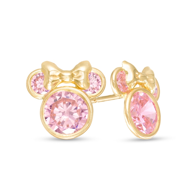14K Yellow Gold Colorful Unicorn Screw Back Earrings for Young Girls & Preteen, Girl's, Size: Small, Pink