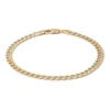 Thumbnail Image 1 of 10K Semi-Solid Gold Diamond-Cut Curb Chain Bracelet - 7.5&quot;