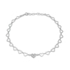 Thumbnail Image 0 of Sterling Silver CZ Heart Link Anklet Made in Italy