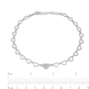 Thumbnail Image 1 of Sterling Silver CZ Heart Link Anklet Made in Italy