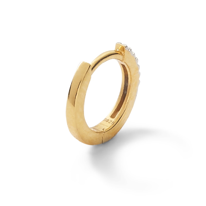 Main Image 3 of Single 016 Gauge Diamond Accent Cartilage Hoop Earring in 14K Gold - 3/8&quot;