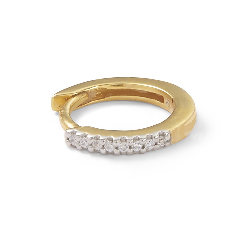 Main Image 4 of Single 016 Gauge Diamond Accent Cartilage Hoop Earring in 14K Gold - 3/8&quot;