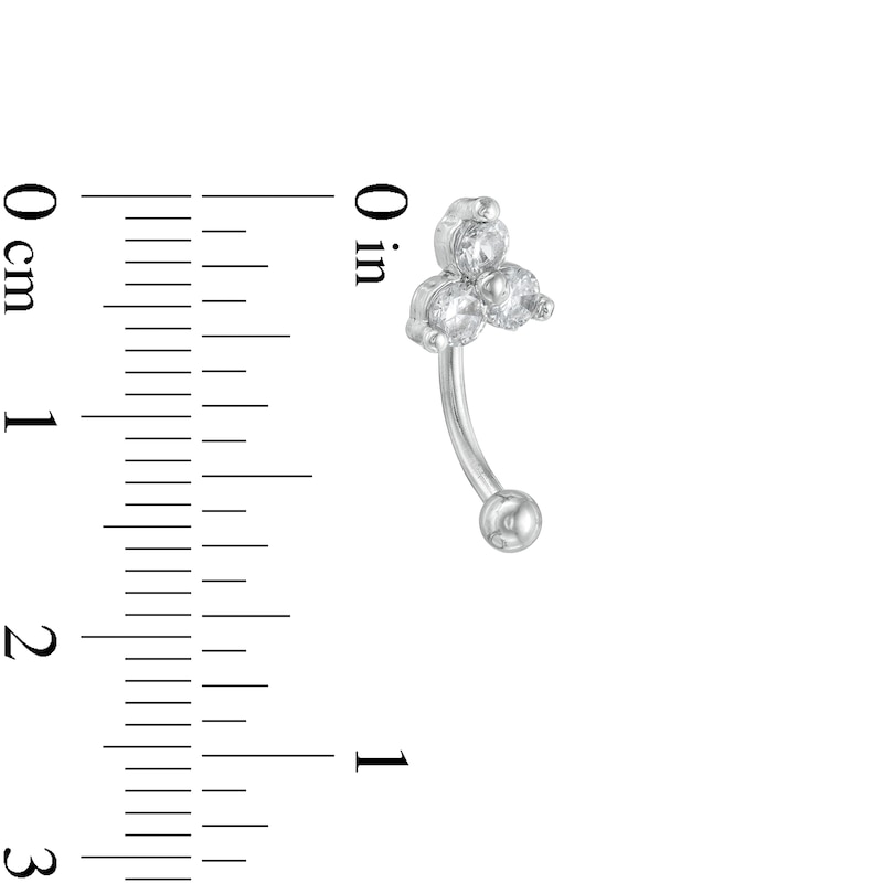 Main Image 2 of Solid and Tube Stainless Steel CZ Rook Barbell Set - 16G