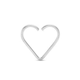 Sterling Silver Heart-Shaped Nose Hoop - 18G