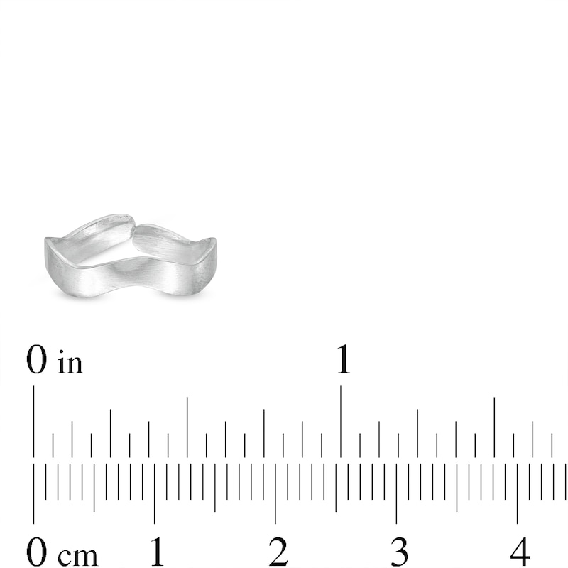 Brushed-Finish Wavy Toe Ring in Sterling Silver
