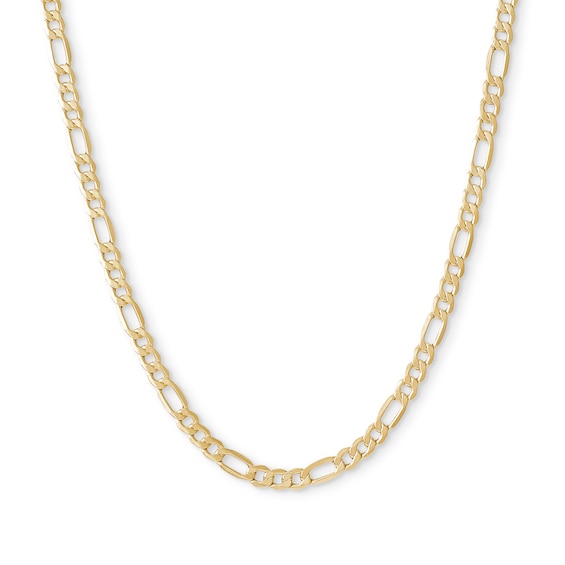 Made in Italy 080 Gauge Figaro Chain Necklace in 14K Hollow Gold - 18"