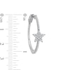 Thumbnail Image 2 of Cubic Zirconia Star Hoop Earrings in Sterling Silver