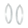 Thumbnail Image 0 of 40mm Glitter Enamel Hoop Earrings in Hollow Sterling Silver