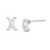 Thumbnail Image 1 of Cubic Zirconia &quot;XO&quot; Stud Earrings in Solid Sterling Silver