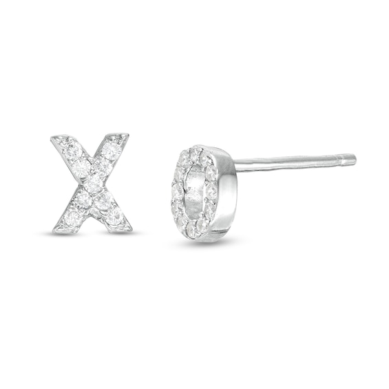 Sterling Silver CZ "XO" Studs