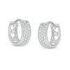 Thumbnail Image 0 of Cubic Zirconia Triple Row Hoop Earrings in Solid Sterling Silver