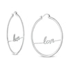 Thumbnail Image 0 of Cubic Zirconia Inside-Out "love" Hoop Earrings in Sterling Silver