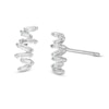 Emerald-Cut Cubic Zirconia Stud Earrings in Sterling Silver