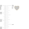 Thumbnail Image 4 of 10K Solid Gold 1/10 CT. T.W.  Diamond Heart Studs