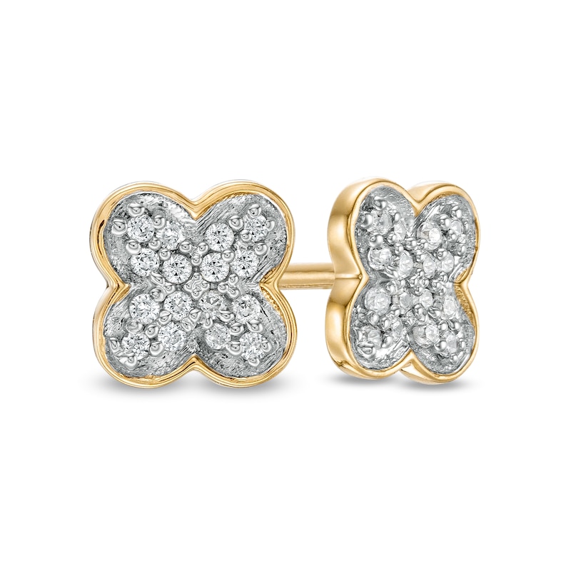 1/10 CT. T.W. Composite Diamond Clover Stud Earrings in 10K Gold | Banter