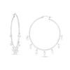 Thumbnail Image 0 of 4mm Cubic Zirconia Dangle Tube Hoop Earrings in Sterling Silver